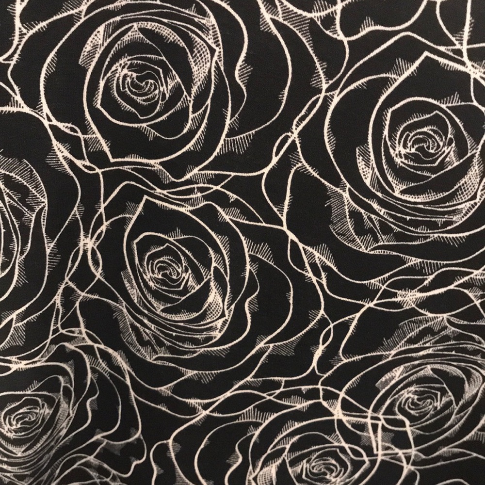 LulaRoe Julia medium black white roses - Picture 3 of 4